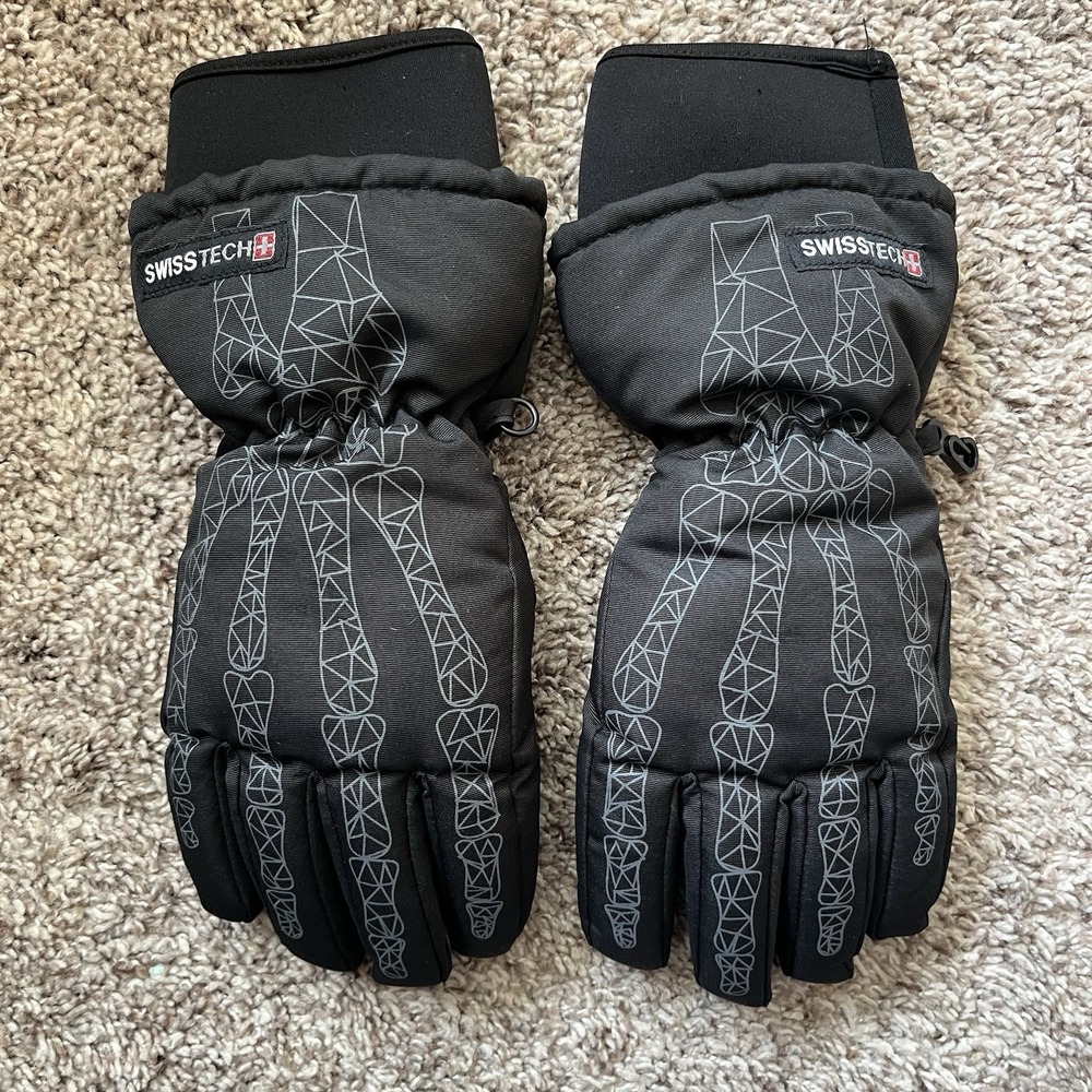 Swiss Tech Winter Gloves Men's Size Medium Black